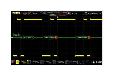 Опция анализа шин данных RS232, UART, SPI и I²C Rigol MSO5000-COMP